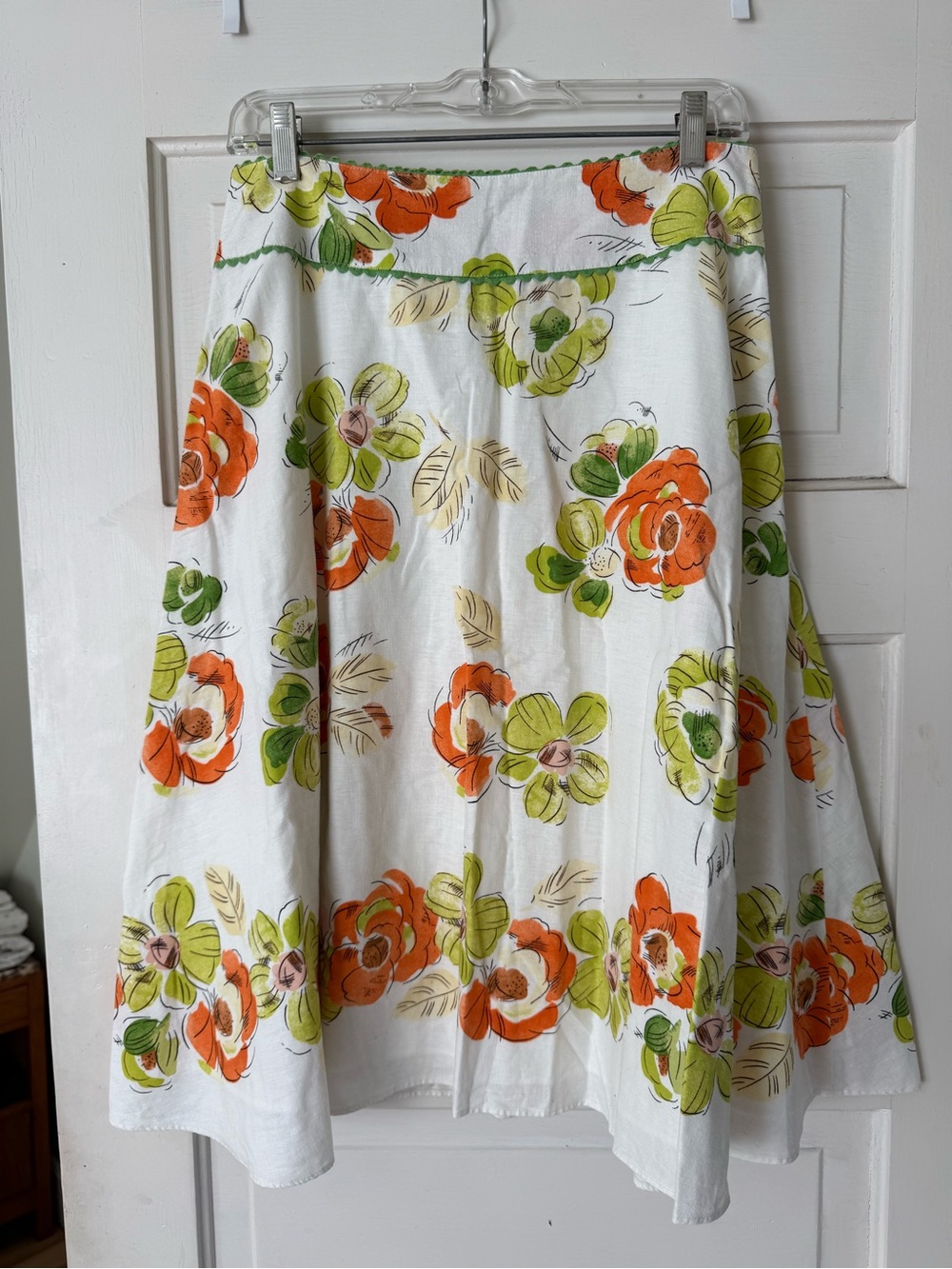 Vintage Liz Claiborne Linen/Cotton A-Line Floral Skirt